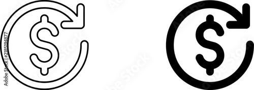 Money refund exchange icon set vector illustration