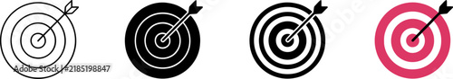 Target icon set archery bullseye goal vector illustration