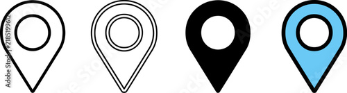 Location pin icon set map pointer vector illustration