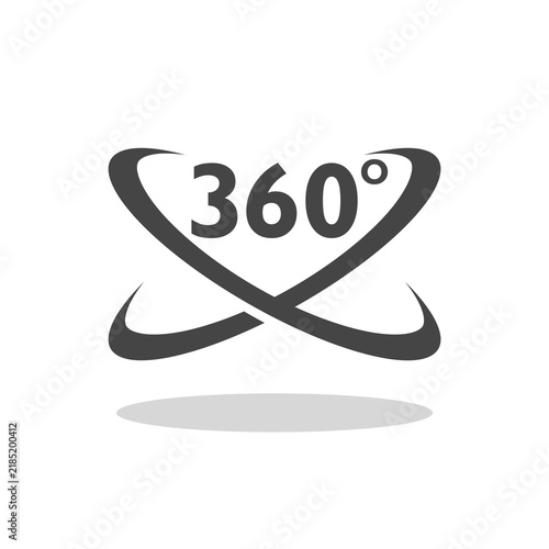 Obraz na plátně 360 degree view simple sign icon with shadow