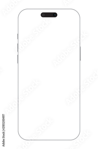 Blank Smartphone Mockup Template with Empty Screen Outline vector