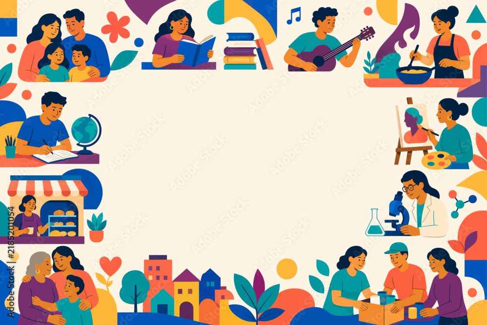 Fototapeta premium Hispanic Heritage Month Cultural Collage Background