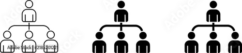 Organizational structure hierarchy icon set vector illustration