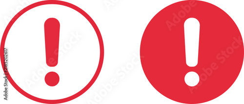 Exclamation mark warning alert vector icon set