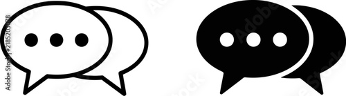 Speech bubble chat icon set communication symbol vector