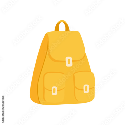 Flat Illustration of a Yellow Backpack
