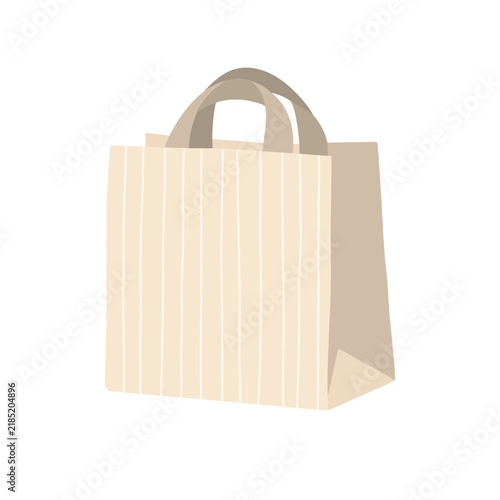 Striped Paper Shopping Bag Illustration