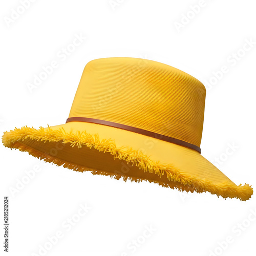 Yellow cowboy hat isolated on white background