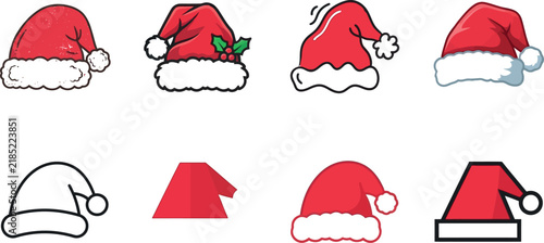 Relaxed sloth hanging from a tree branch wearing a cozy Santa hat, embracing the slow holiday spirit