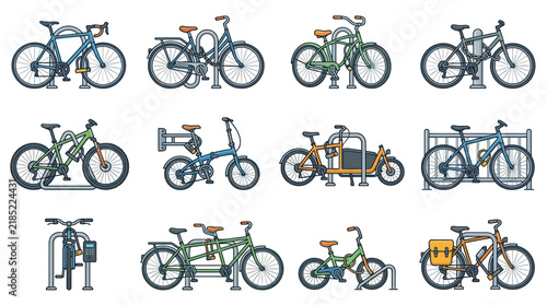 Professional of Diverse Bicycle Types with Unique Features and Colors for Design and Marketing Use