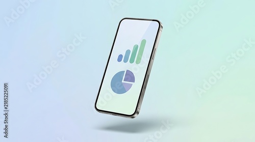 Smartphone Displaying Financial Analytics and Corporate Charts