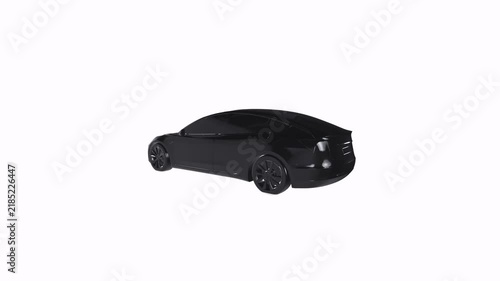 Black car rotating in loop