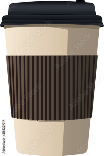 Kraft paper cup with a lid and a corrugated sleeve for a comfortable grip, perfect for taking a delicious hot drink on the go