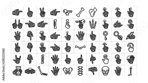 Collection of Various Hand Gestures and Symbols with Transparent Background for Graphic Design Use