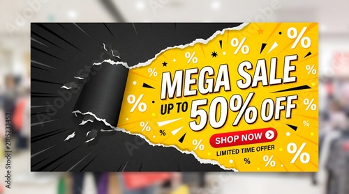 Ripped Paper Reveal Banner for Sale 2D