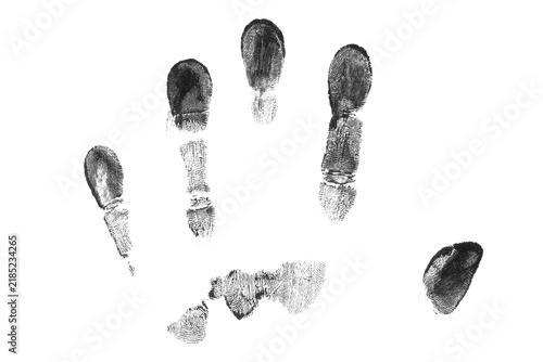 Bild auf Leinwand Black fingerprint, isolated on a transparent background. PNG