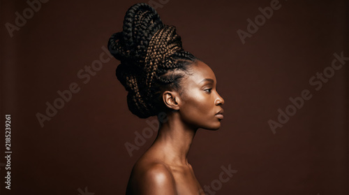 Black Woman with Elaborate Sculptural Braided Updo