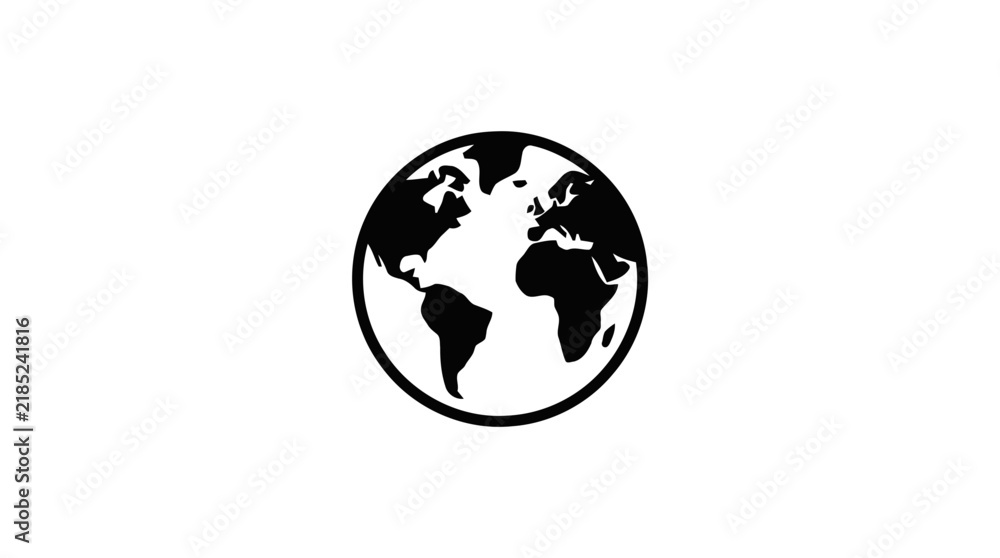 Fototapeta premium Vector illustration of world globe icon on a transparent background
