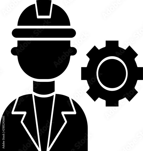 Technician engineer icon worker wrench tool gear cog helmet maintenance
