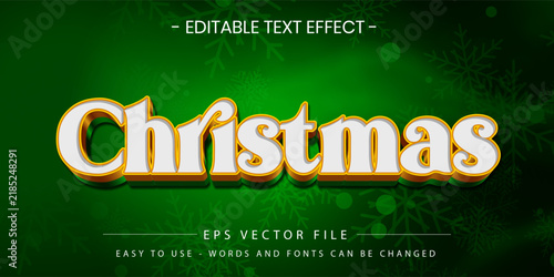 Christmas Editable Text Effect Gold White Vector