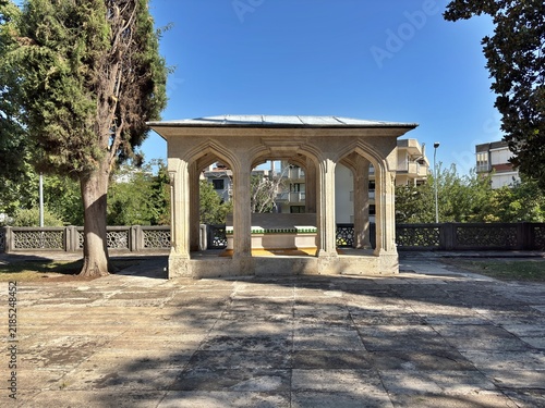 A view of the historic Suleyman Celebi Tomb in the city of Bursa, Turkey.