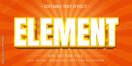 Element Editable Text Effect 3D Gold Vector