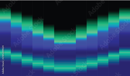 Really unique abstract digital wave pattern with vibrant green and blue gradient light streaks glow