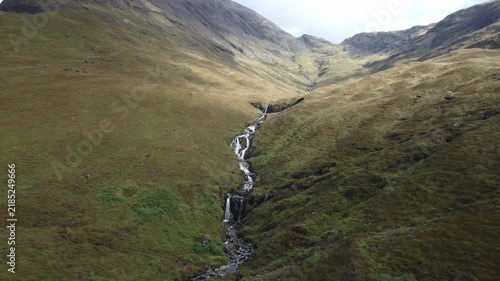 Panoramic View of Waterfall Below Blà Bheinn Mountain, Isle of Skye