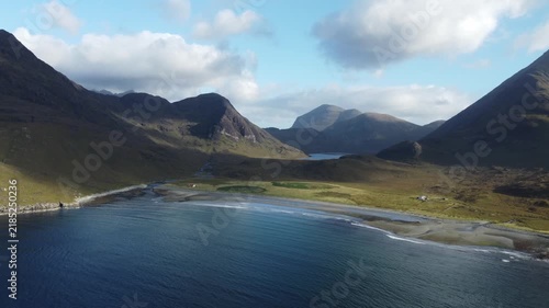 Aerial View Inland Across Camasunary Bay Towards Blà Bheinn, Isle of Skye