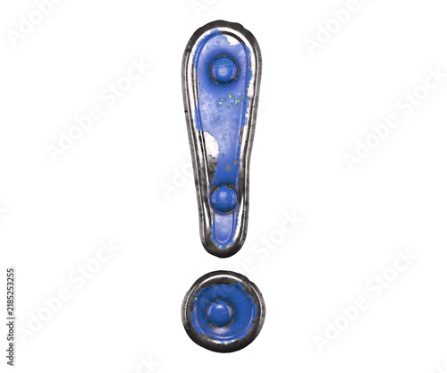 Blue scratched metal dollar sign with rivets