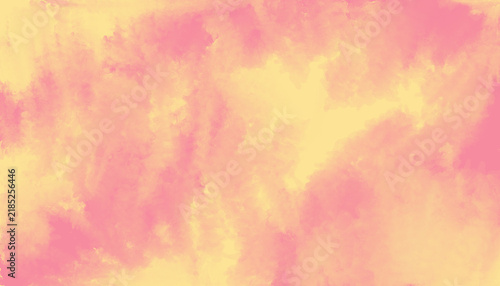 Warm pastel watercolor cloud texture blending soft pink and peach yellow tones, tie-dye background