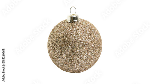 Fotografie Isolated festive sparkling Christmas tree ornament, shiny golden glitter holiday