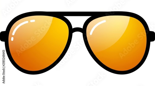 Aviator style sunglasses featuring orange lenses and a golden gradient.
