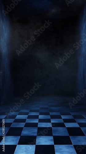 Dark gradient background, with overlapping diagonal, lines pattern