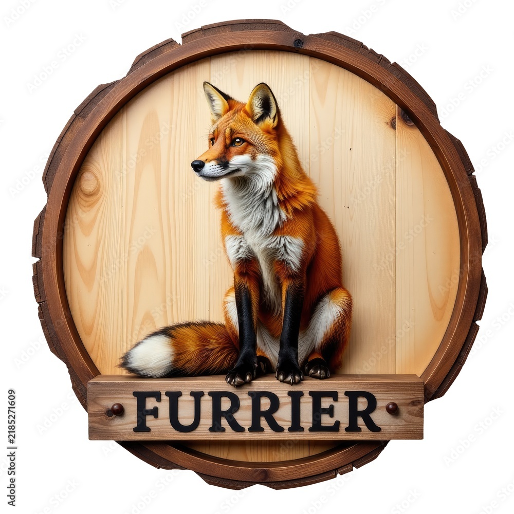 Fototapeta premium A red fox perched on top of a wooden barrel, a curious and cozy scene