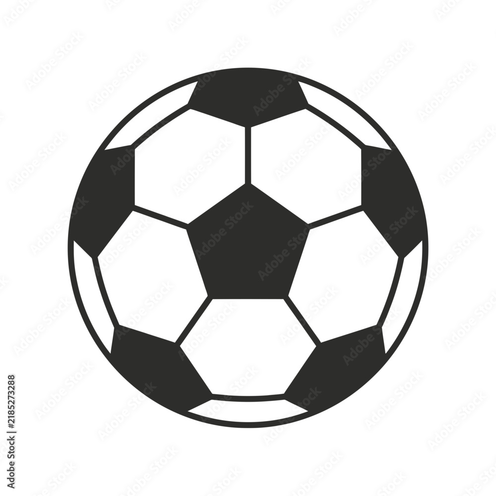 Fototapeta premium Classic black and white soccer ball with pentagon and hexagon patches.