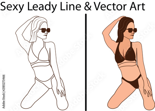 Sexy Leady Line & Vector Art Eps, Modern Sexy girl Line & Vector Drawing, Sexy Woman Line & Vector Art Eps
