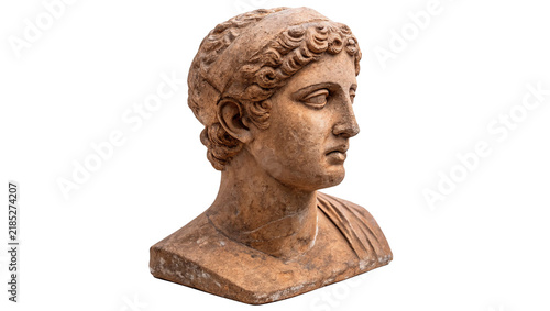 Картината върху платно Ancient white marble roman emperor bust isolated on transparent background