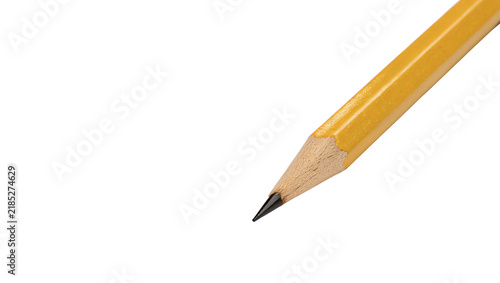Bild auf Leinwand Classic yellow graphite wooden pencil tool isolated on transparent background
