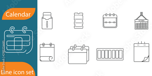 Minimal Calendar Line Icon Set for Scheduling Planning and Date Management