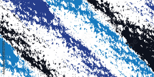 Electric cyan and dark blue watercolor diagonal brush stroke background. Moody textured noise paint splash vector illustration