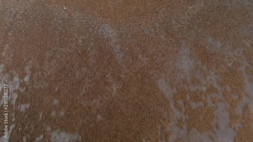 2026. Number written in the sand representing the year 2026 disappears with the help of a sea wave.
The sea wave washes away the 2026.	