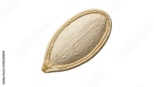Canvastavla Single organic raw pumpkin seed healthy natural vegan snack isolated on transpar