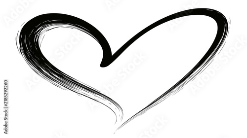 Isolated black brush stroke heart drawing above a white text 'C (518)' on a dark block