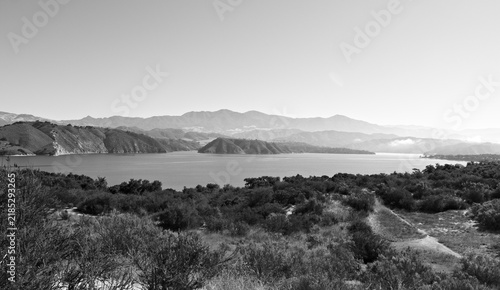 Konstfotografi Panoramic View of Cachuma Lake and Santa Barbara Mountains