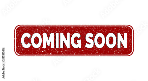Cuadro en lienzo Red grunge coming soon rubber stamp icon banner design