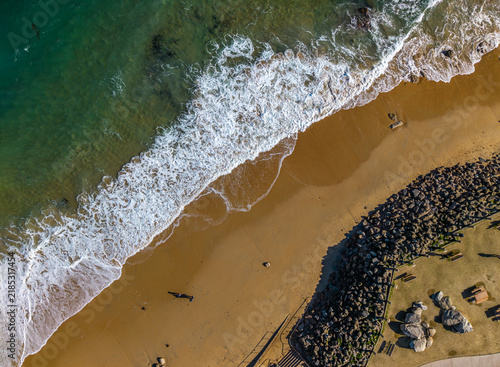Obraz na płótnie Aerial top view of San Carlos beach, Monterey, CA, United States