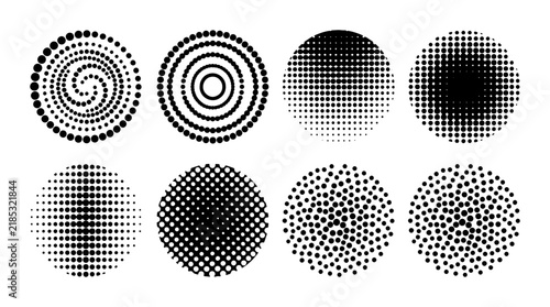 Halftone Dot Circles, Abstract Graphic Elements, Retro Pattern Textures, Modern Design Resources