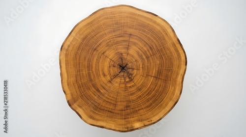 Natural Wood Slice Texture, Rustic Tree Ring Background, Organic Timber Cross-Section, Brown Grain Pattern