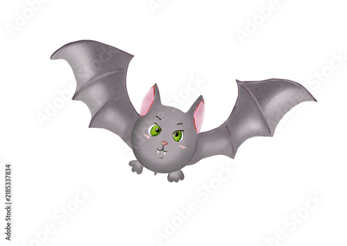 Obraz na płótnie Vampire bat made in Procreate in Watercolor technique